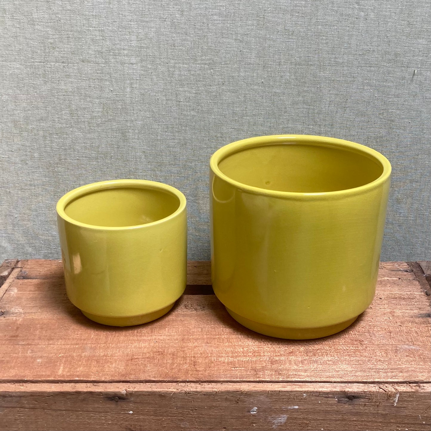 Ceramic Pot - Yellow Cylinder