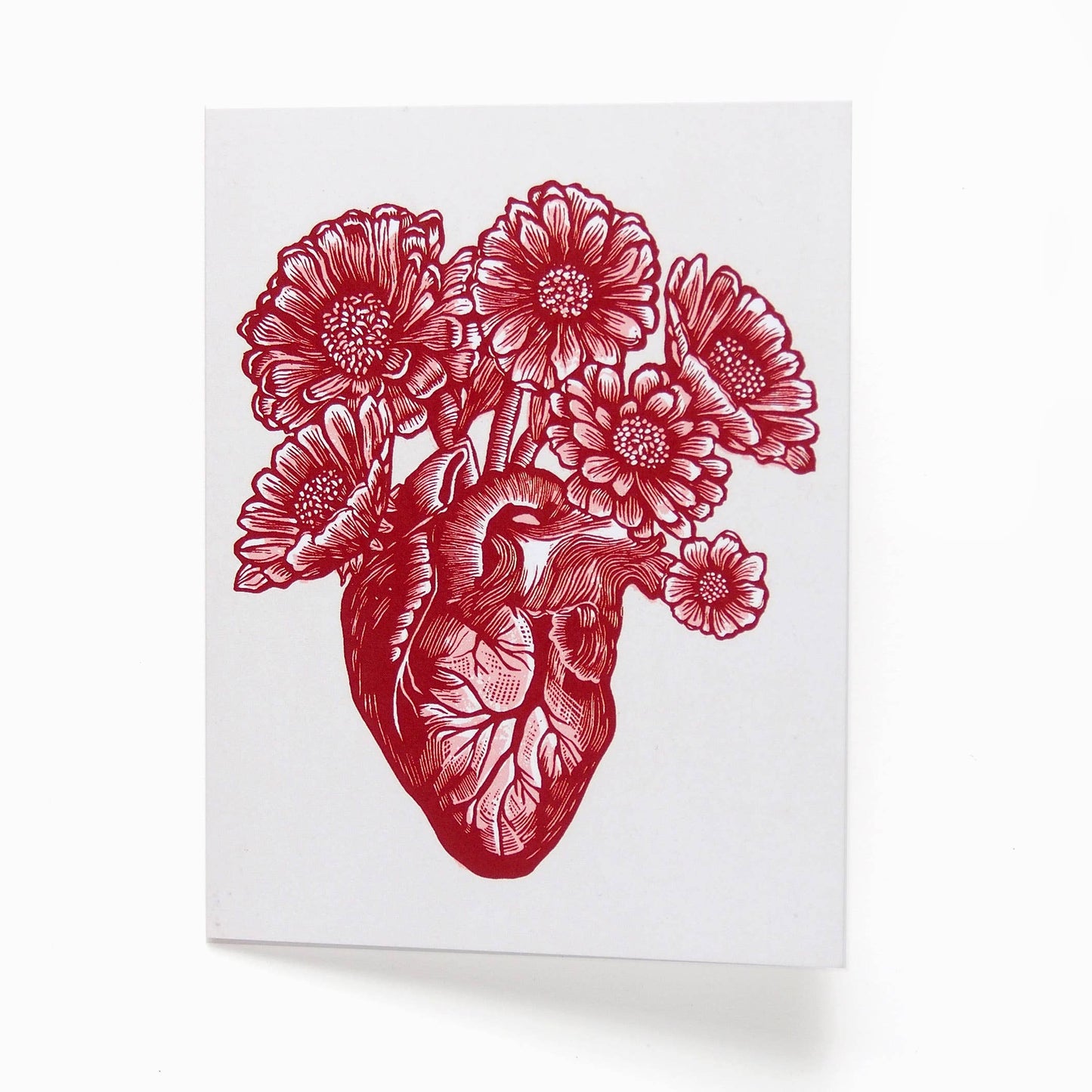Card - Linocut - El Corazon