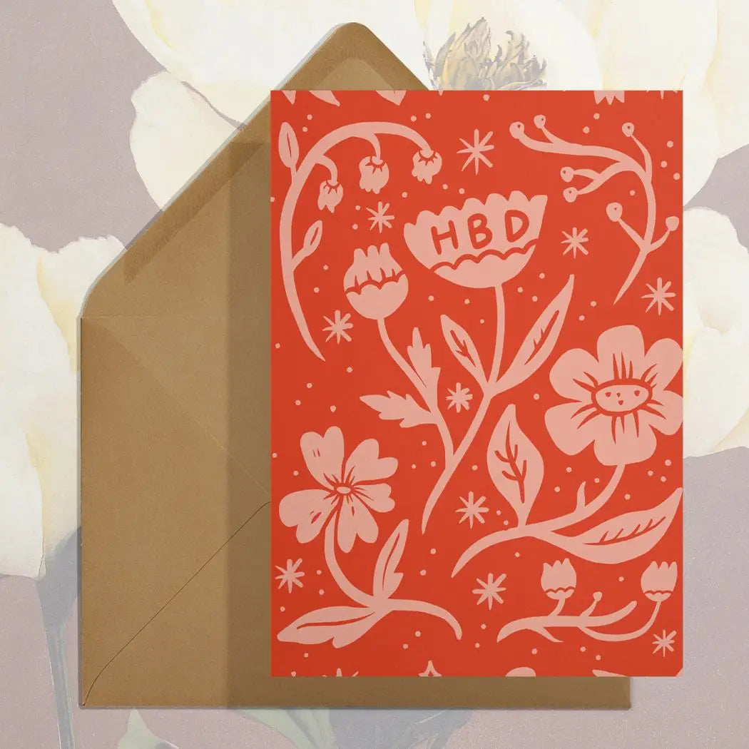 Card - Birthday HBD red