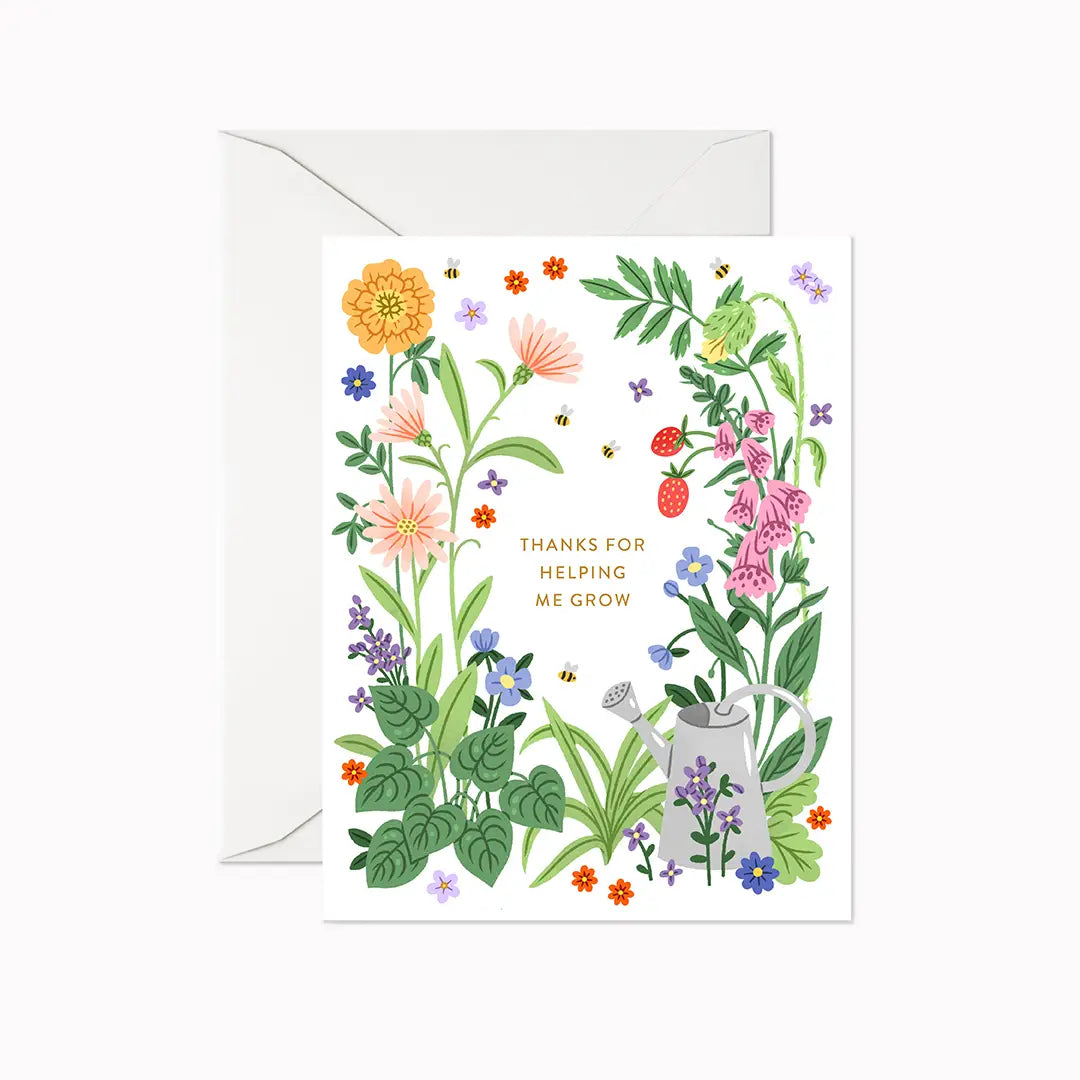 Card: Thank You - Thanks for Helping me Grow