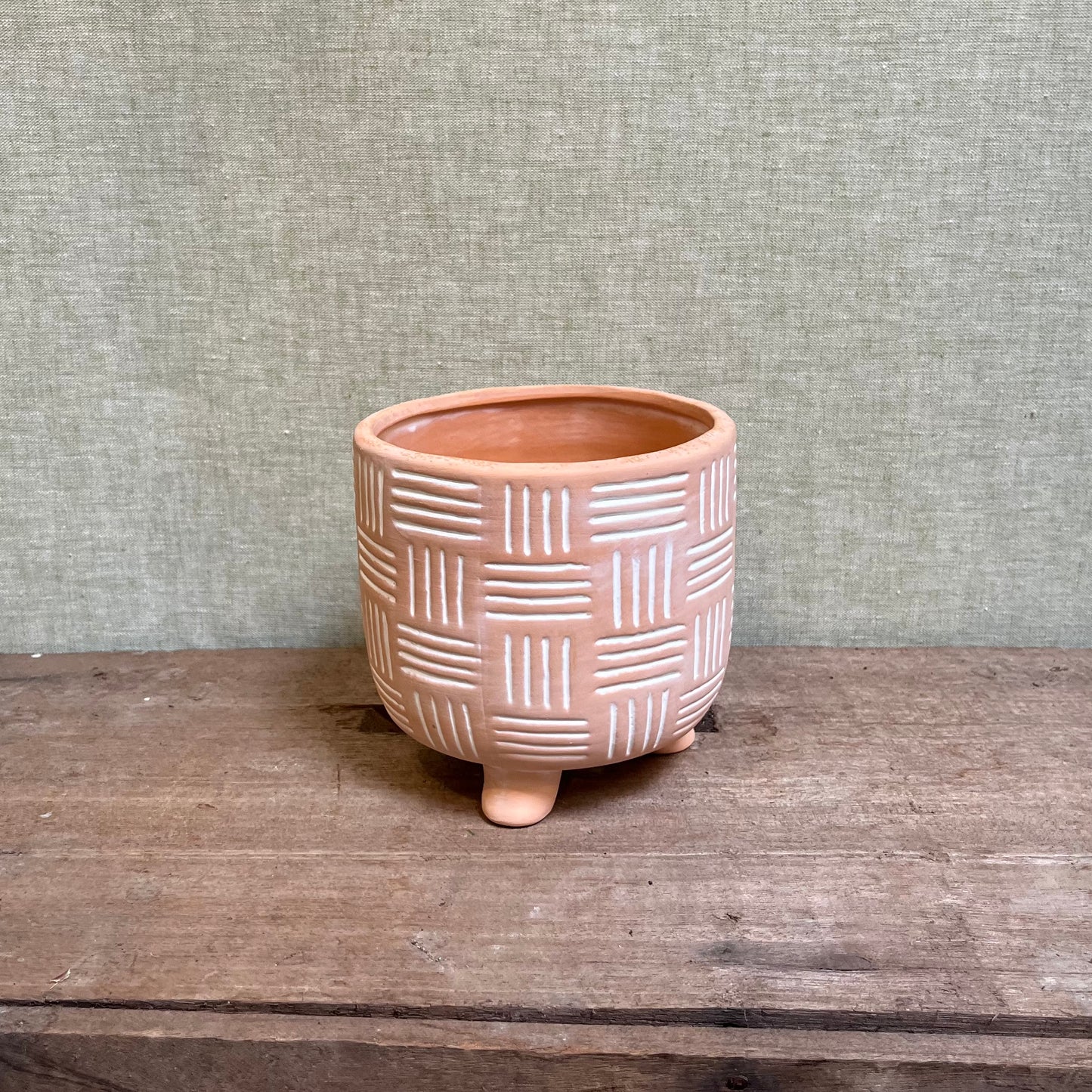 Terracotta Pots - White Lattice