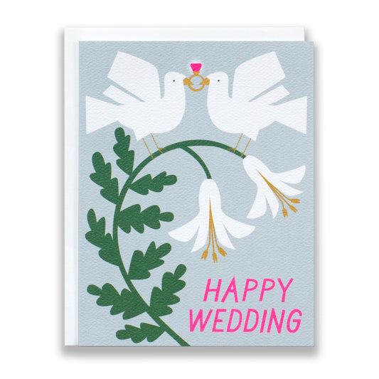 Card: Happy Wedding - Doves
