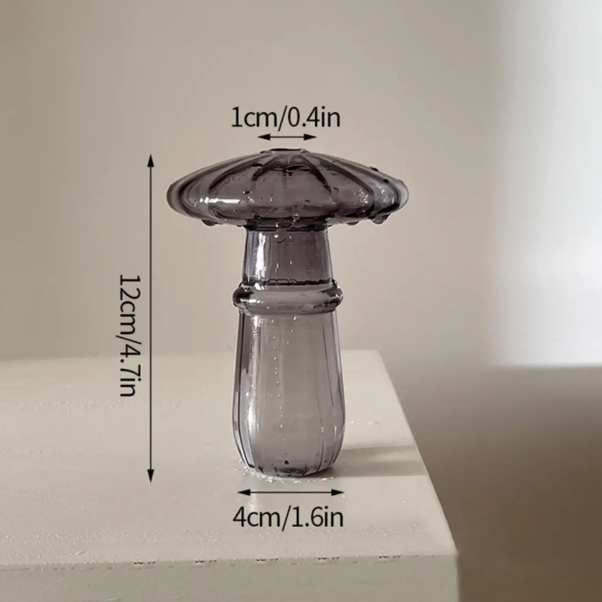Bud Vase - Coloured Glass Mushroom