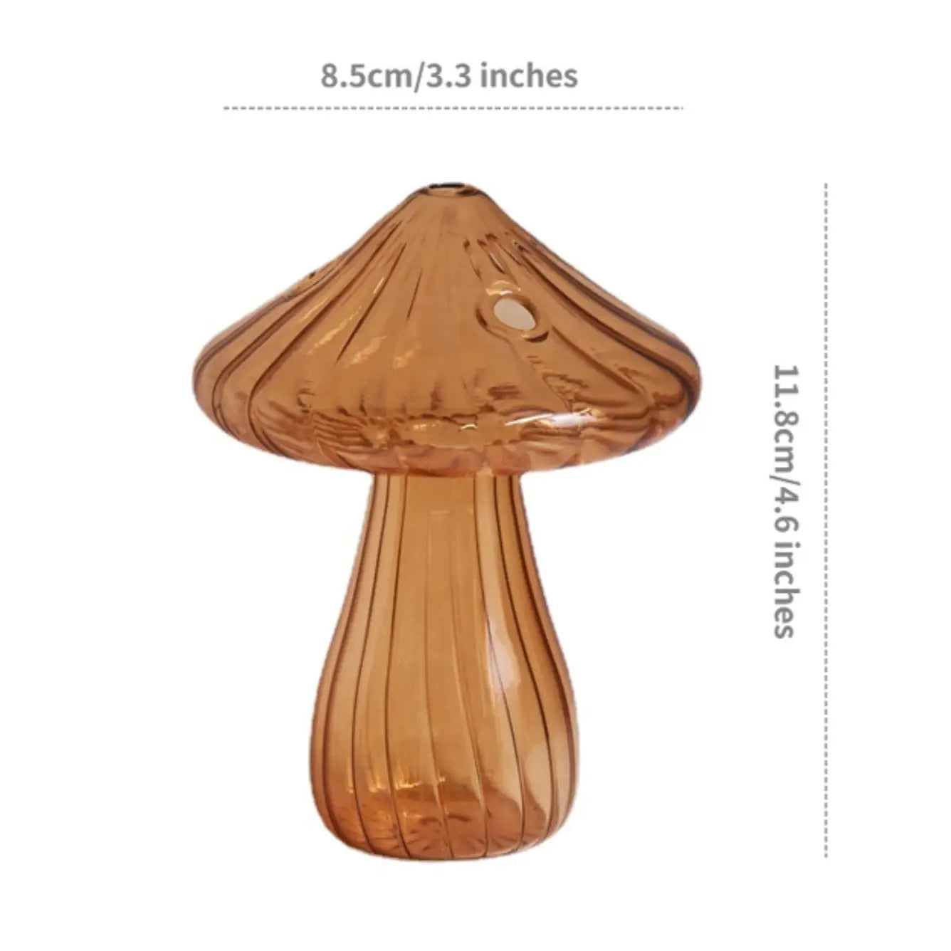 Bud Vase - Coloured Glass Mushroom