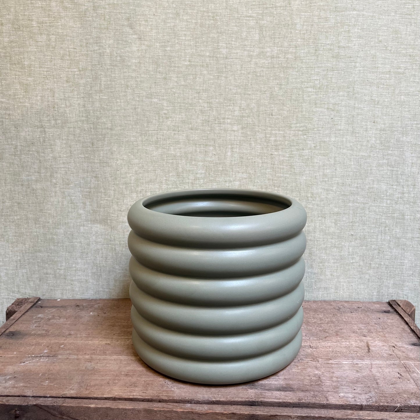 Ceramic Pot - Green/Gray Pastel Cloud