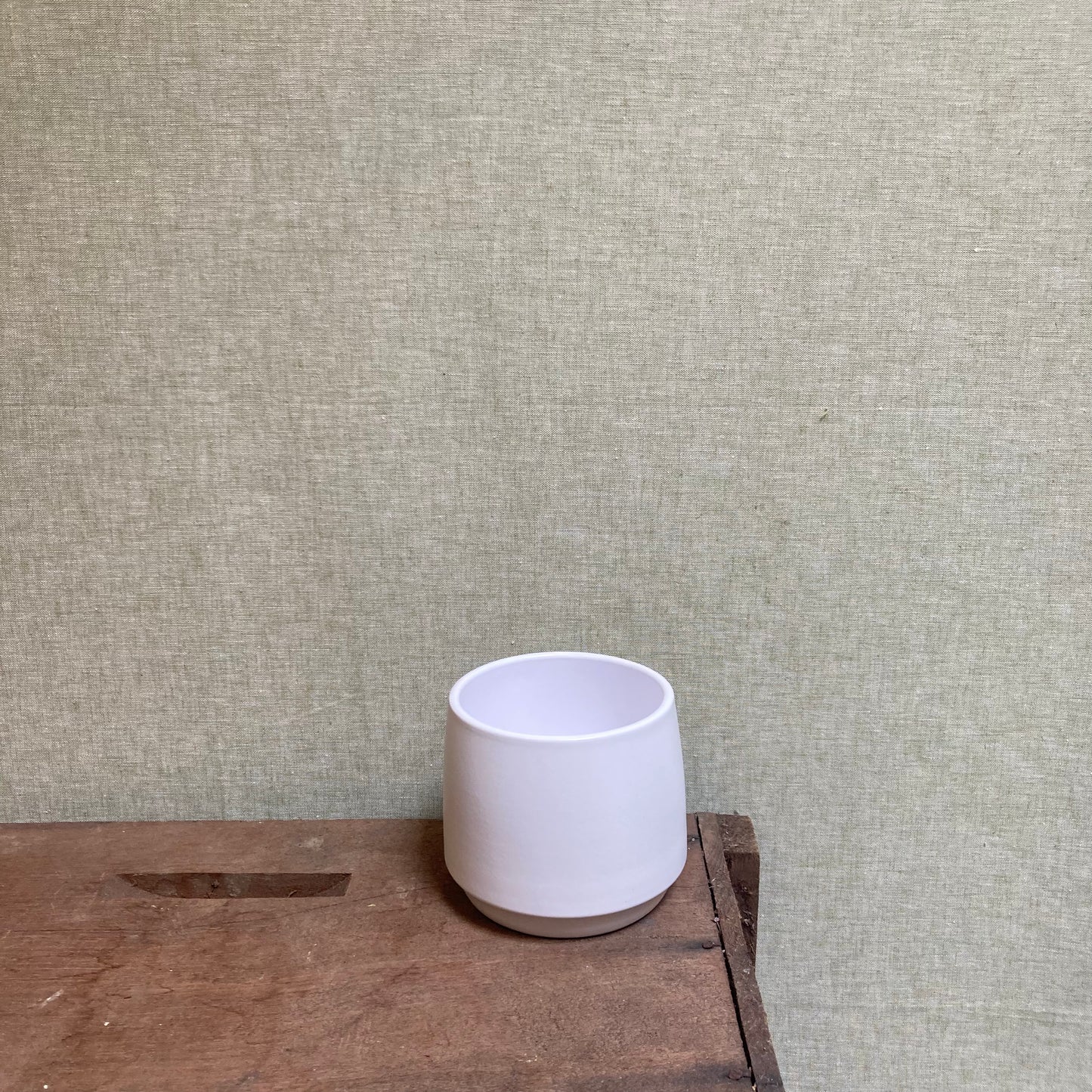 Ceramic Pot - White Wide Base