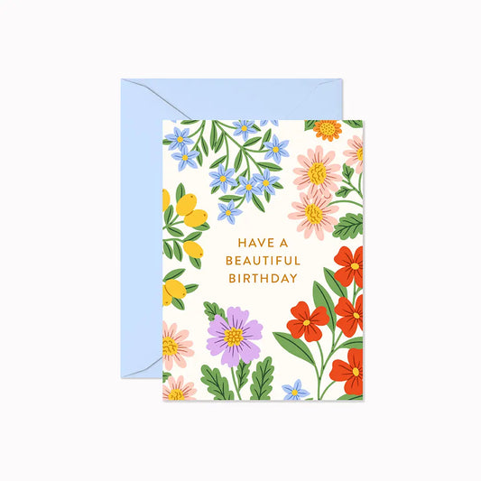 Card: Mini -  Happy Birthday - Beautiful Flowers