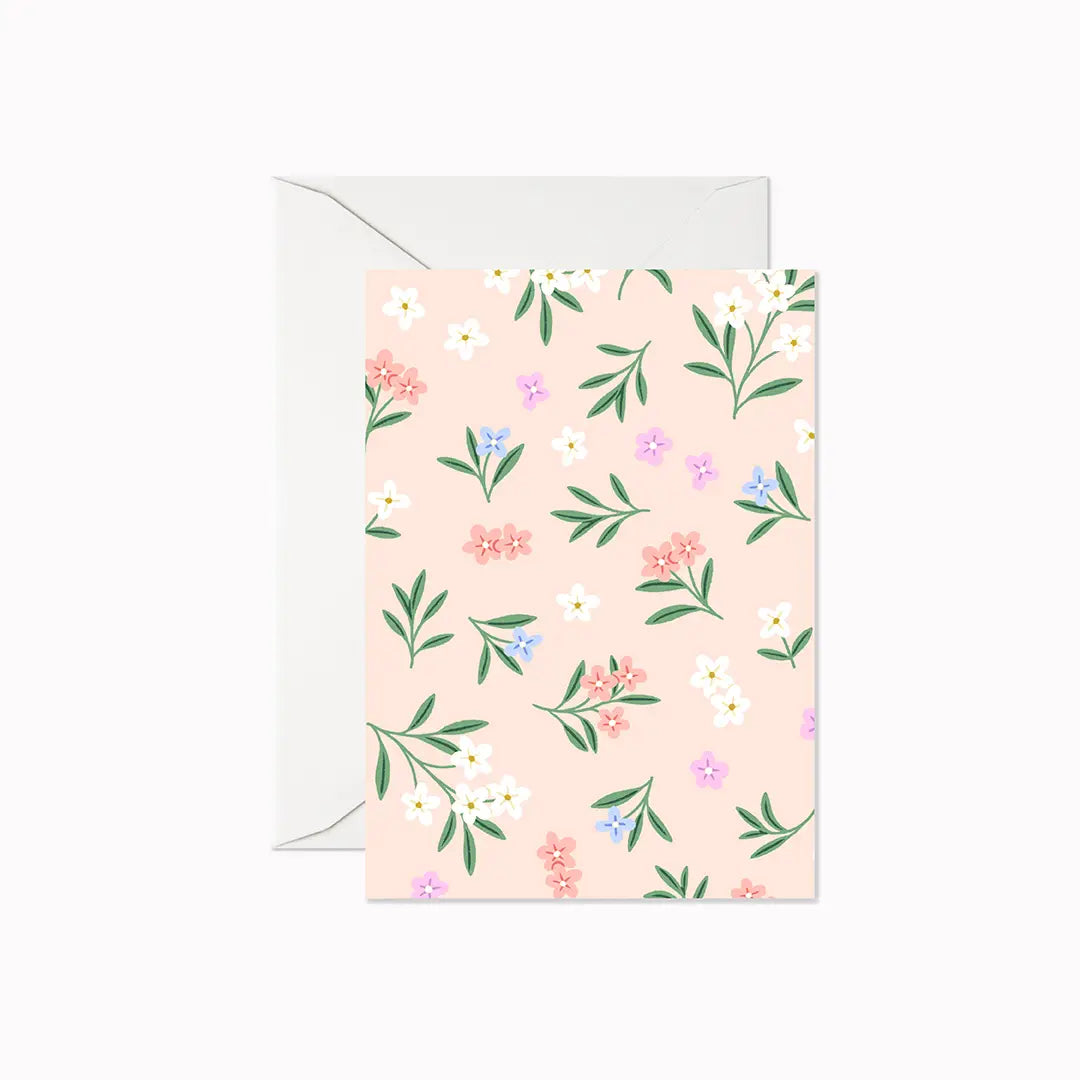 Card: Mini Flower Card - Pink Flowers