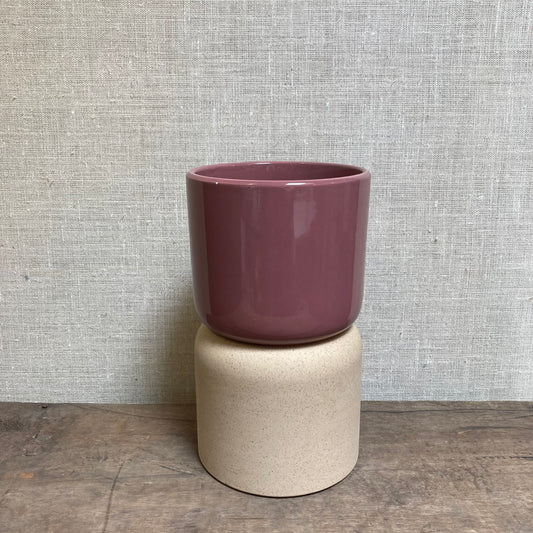 Ceramic Pot - Mauve/Purple Topsy Turvy