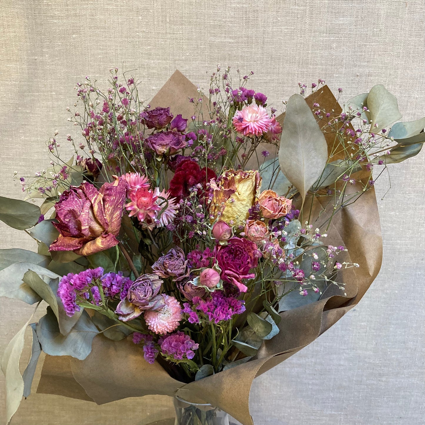 I FIORI Dried Everlasting Bouquet - Berry Palette