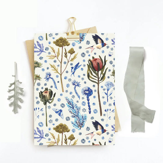 Card: Protea & Swallows