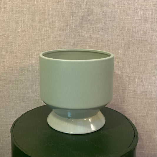 Ceramic Pot - Green Pastel Pillar
