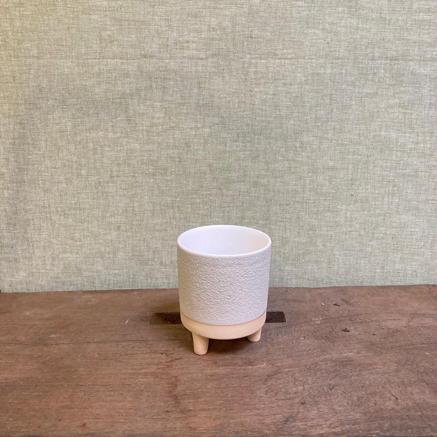 Ceramic Pot - White Mini with Feet