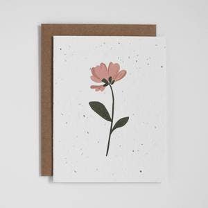 Plantable Greeting Card - Salmon Flower