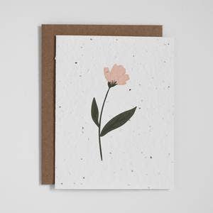 Plantable Greeting Card - Pink Flower