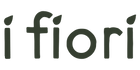 i fiori logo: text in dark green