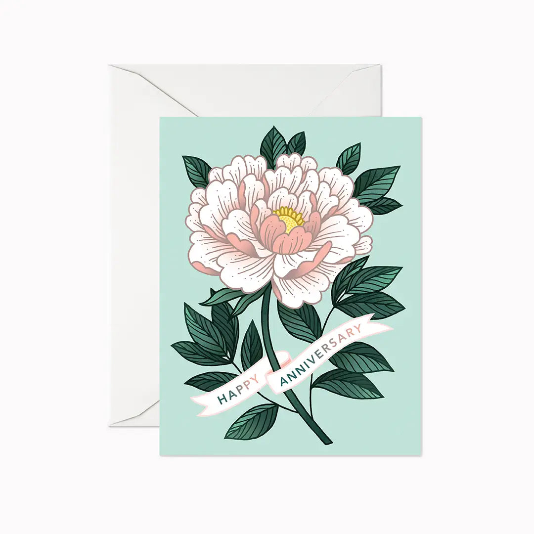 Card: Happy Anniversary - Peony