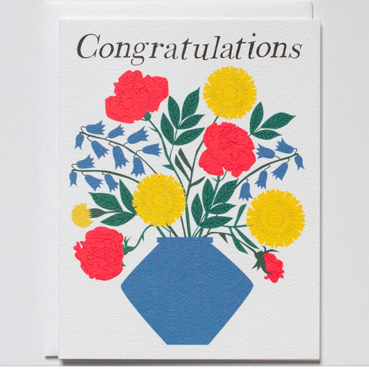 Card: Congratulation Flower Vase