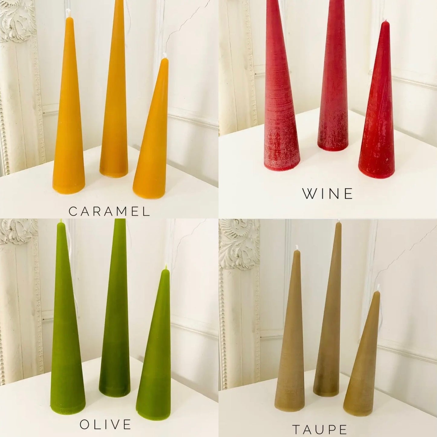 Beeswax Candle - Cone - Coloured Wax