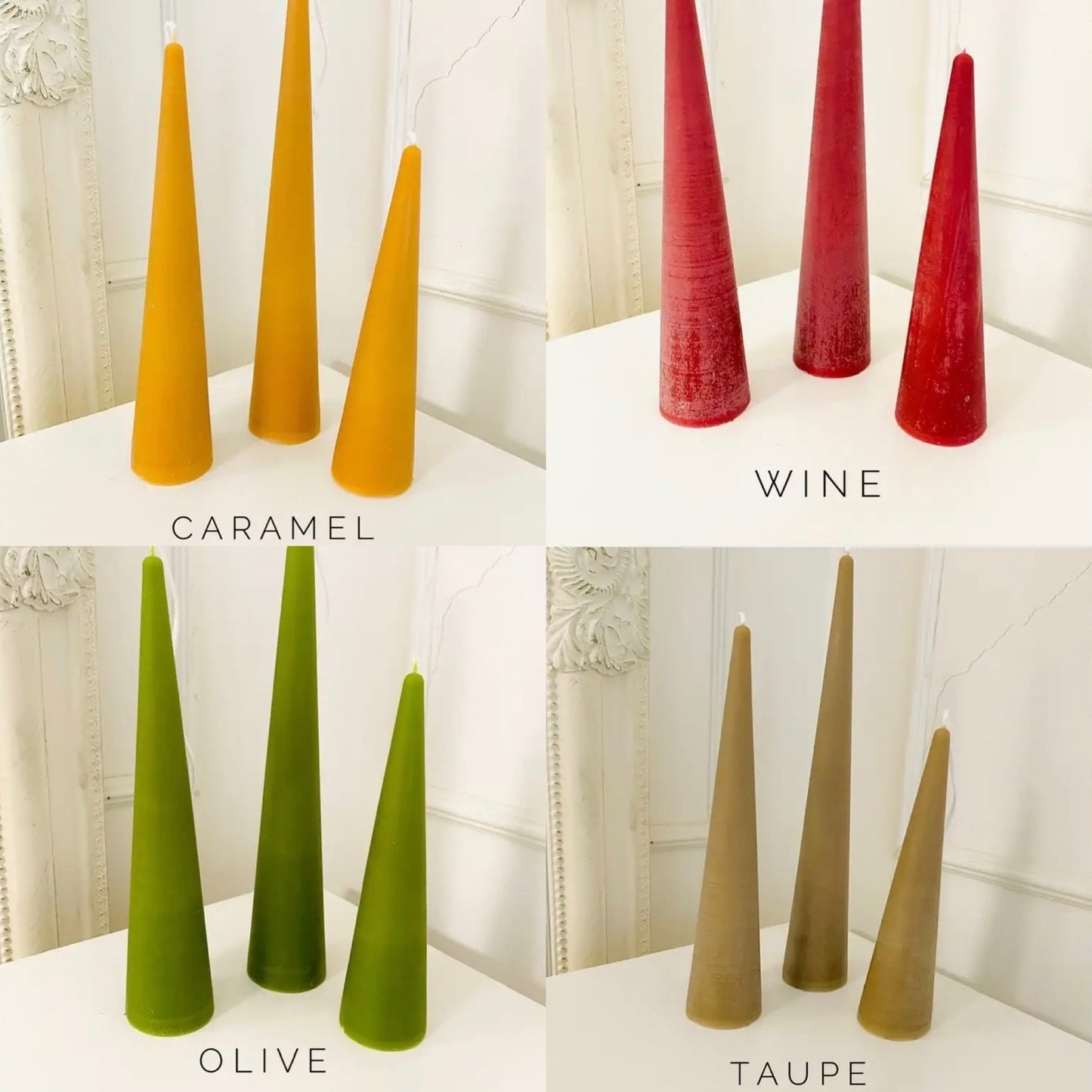 Candle - Beeswax - Cone - Coloured Wax