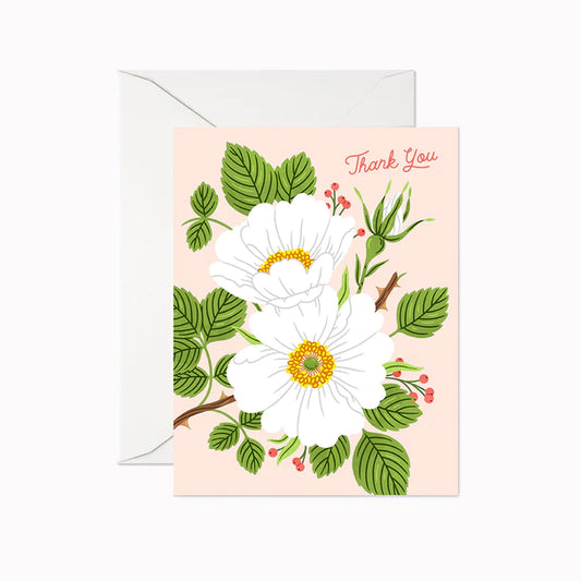 Card: Thank You - Wild Rose