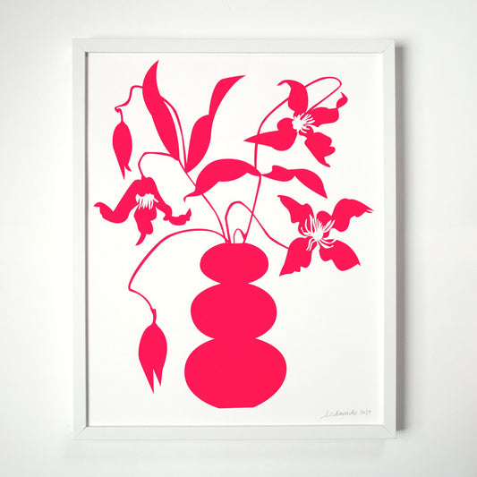 Screenprint - Clematis Vase