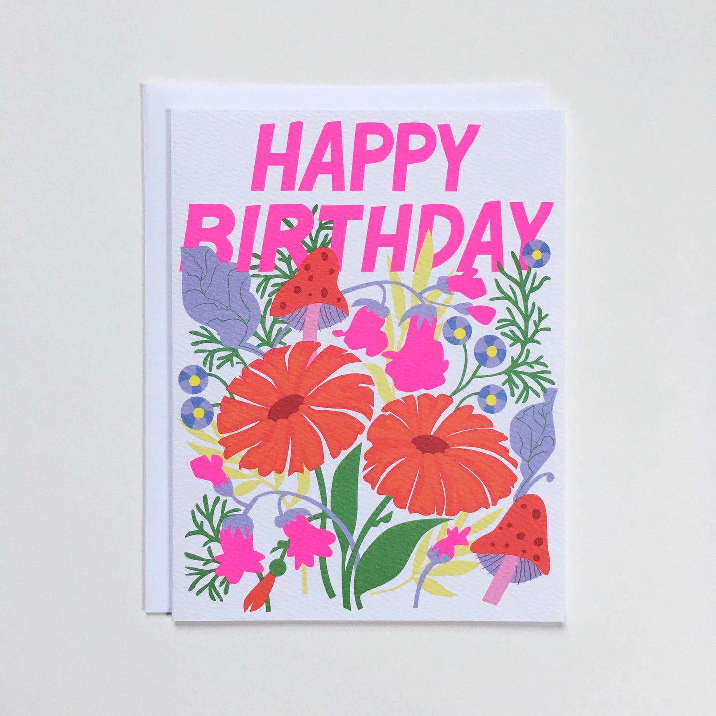 Card: Happy Birthday with Mushrooms