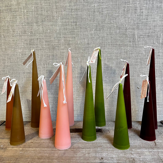 Beeswax Candle - Cone - Coloured Wax