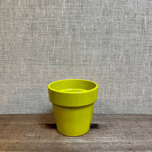 Ceramic Pot - Green/Chartreuse Plain pot