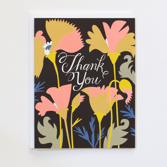 Card: Thank You Psychedelic Flowers