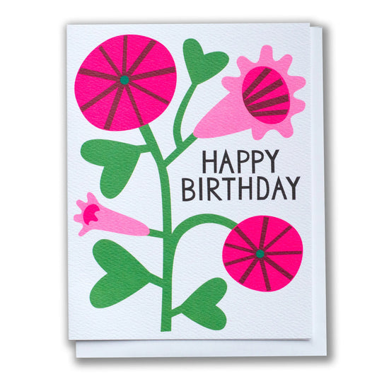 Card: Birthday - Pink Morning Glory