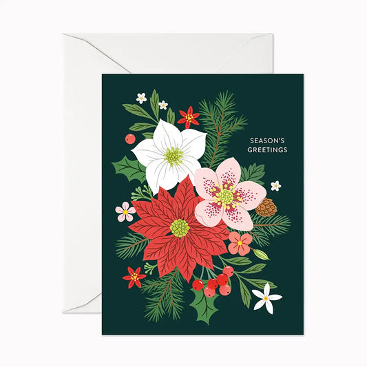 Card: Holiday - Season’s Greetings (Black Background)