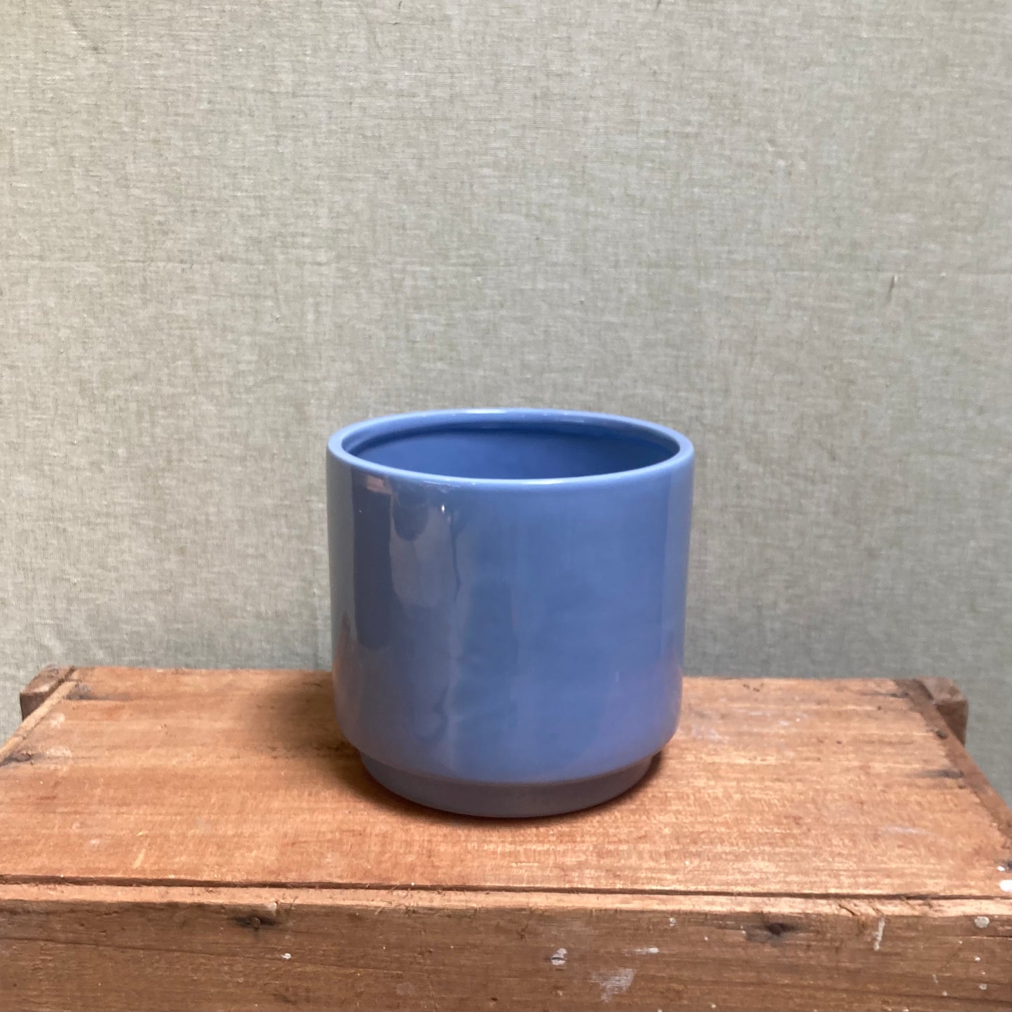 Ceramic Pot - Sky Blue Cylinder pot
