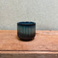 Ceramic Pot - Blue/Black Mini Ridged