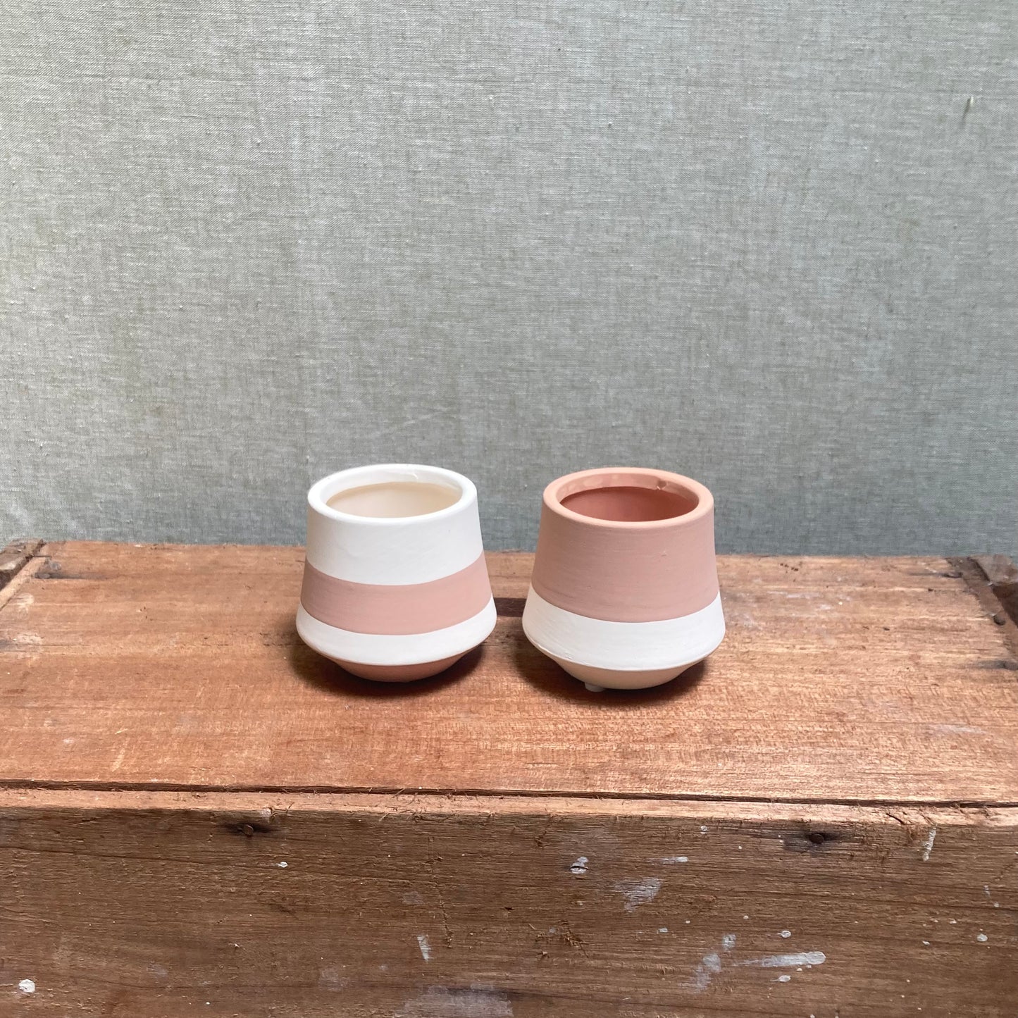 Ceramic Pot - Terracotta and Cream mini