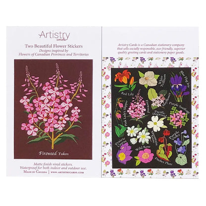 Flowers of Canada + Priovince/Territory Vinyl Stickers (2-Pack)