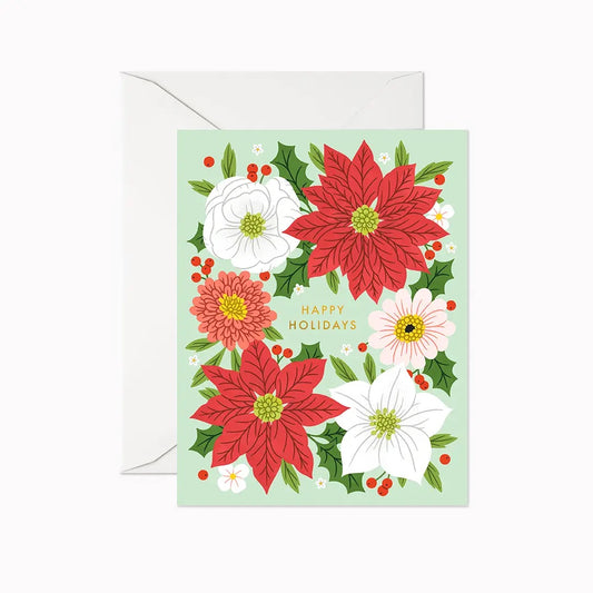 Card: Holiday - Happy Holidays Poinsettia