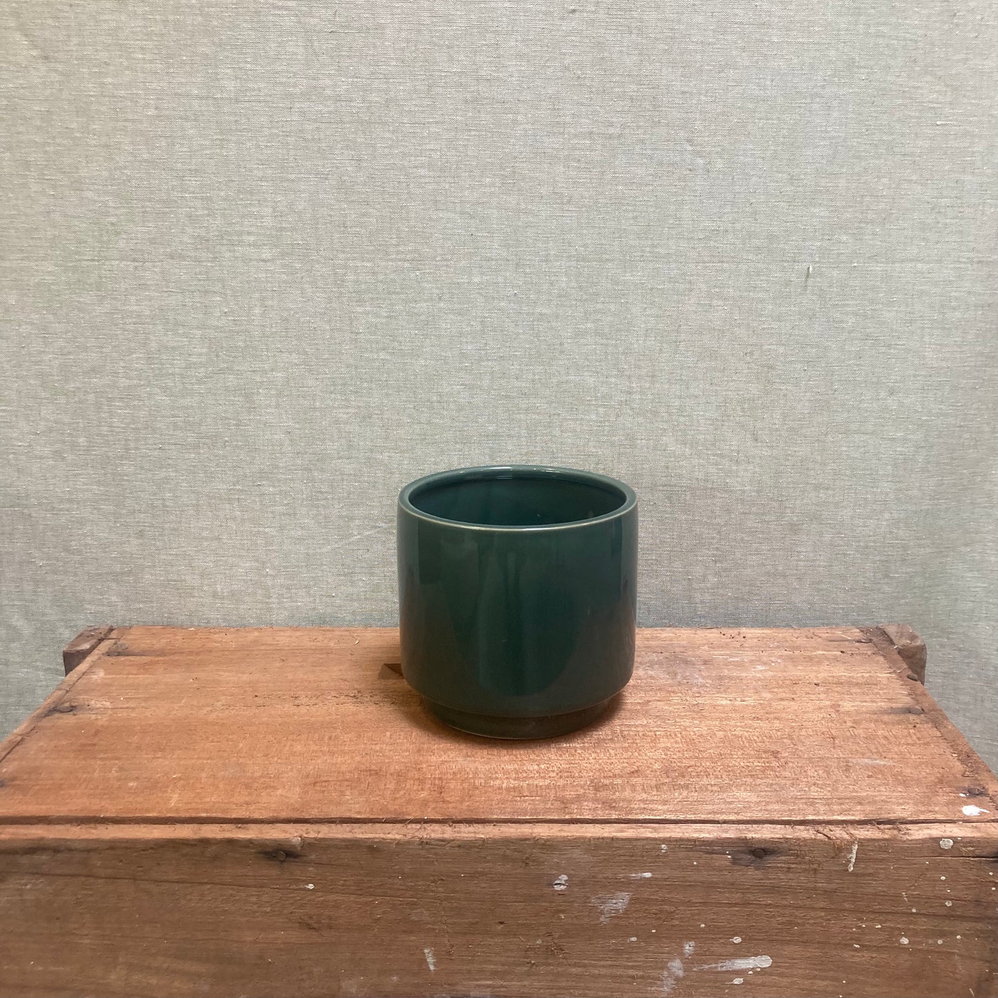 Ceramic Pot - Dark Green Cylinder