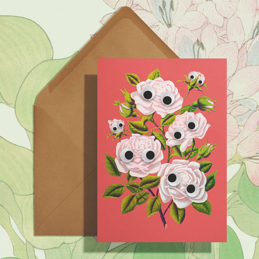 Card - Googly Climbing Roses