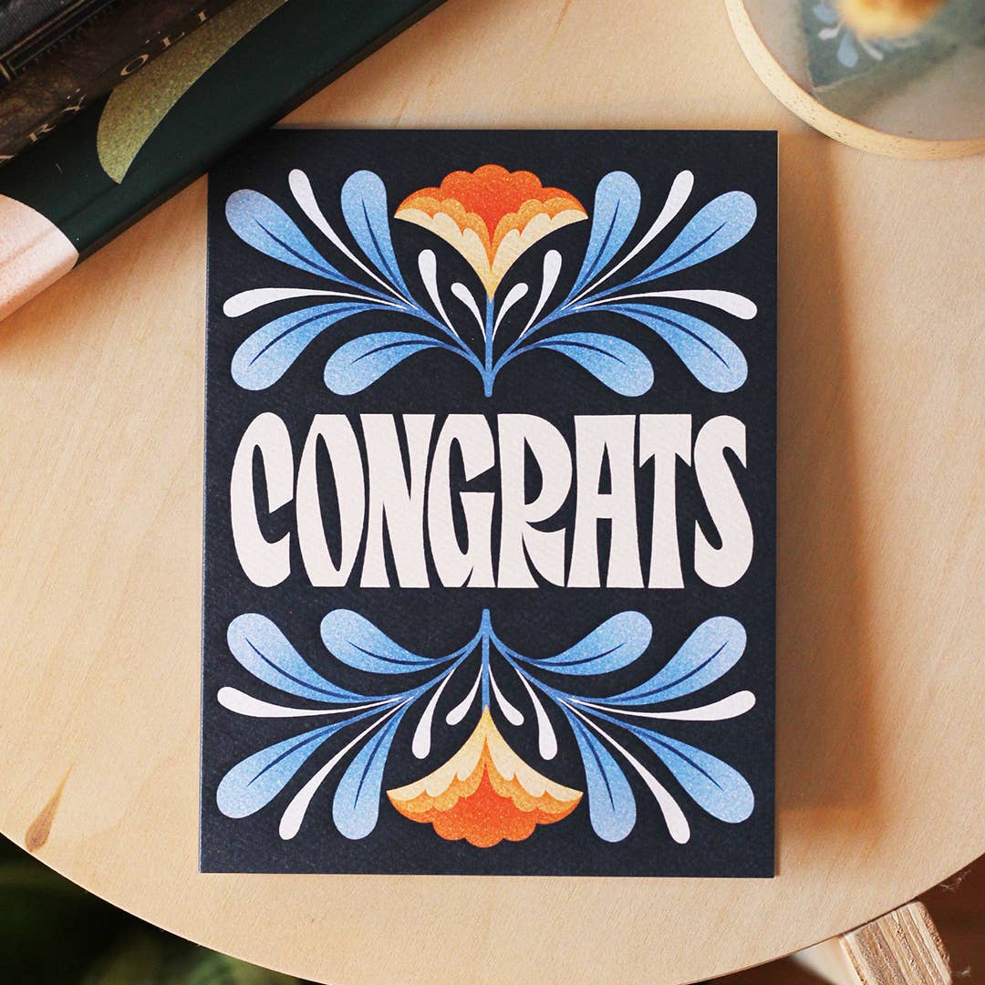 Card - Congratulations - Blue and Orange