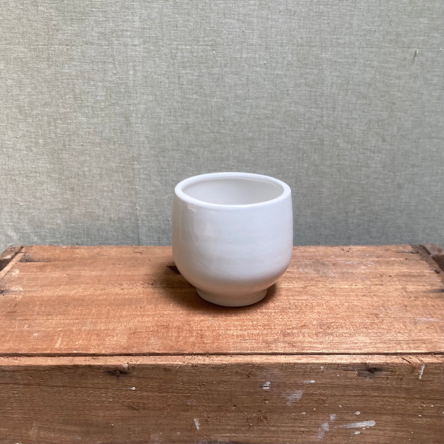 Ceramic Pot - White Teardrop Pot