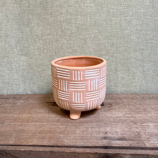 Terracotta Pots - White Lattice