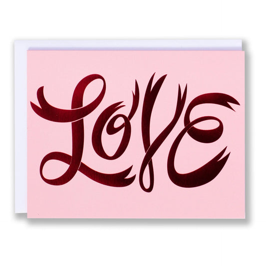 Card: Heart - Red Foil Love