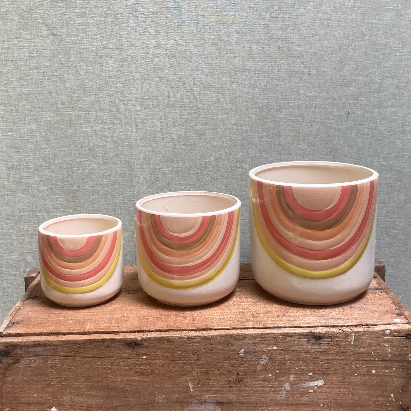 Ceramic Pot - Rainbow Sunset