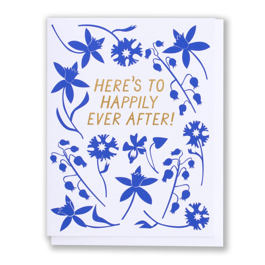 Card: Happily Ever After Blue Floral