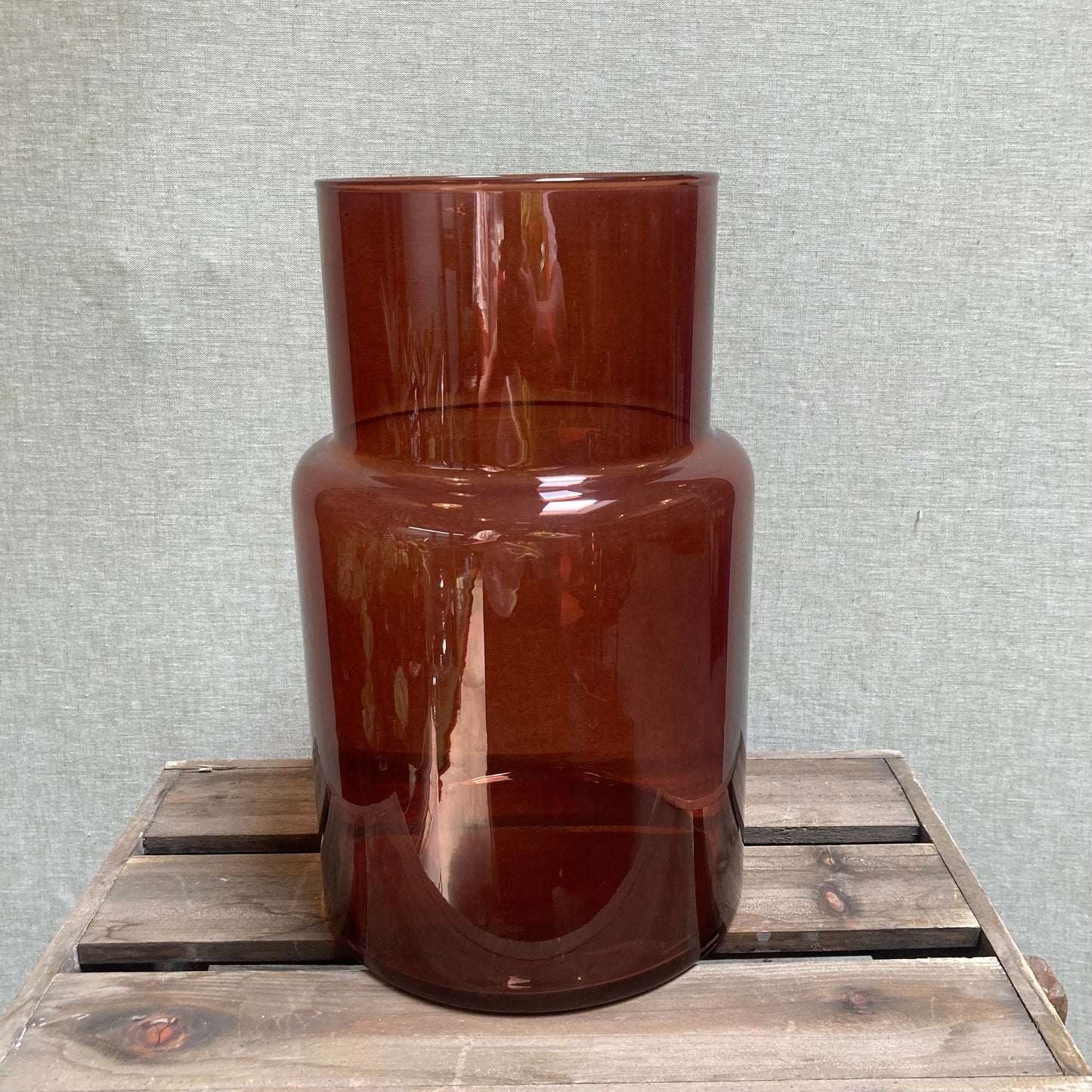 Large Glass Statement Vase - Amber