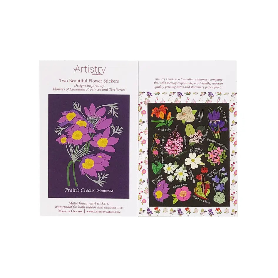 Flowers of Canada + Priovince/Territory Vinyl Stickers (2-Pack)