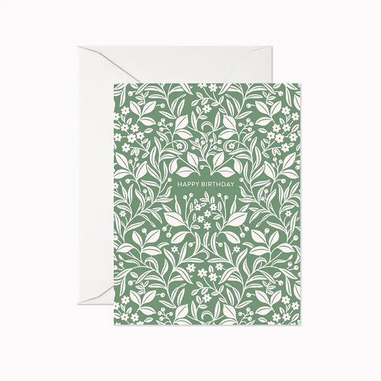 Card: Happy Birthday - Green Meadowlace