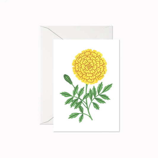Card: Mini Flower Card - Yellow Marigold
