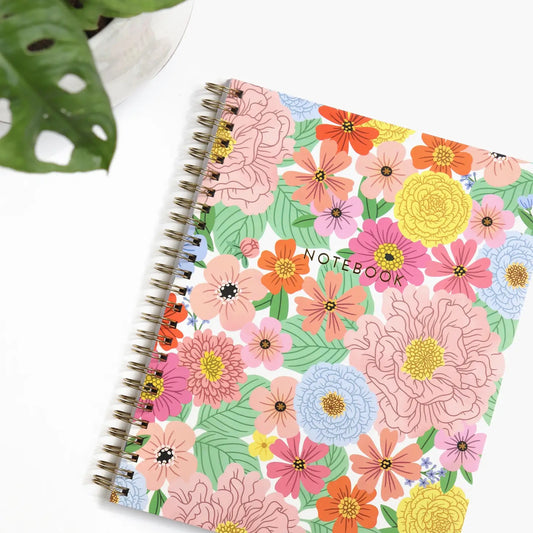 Notebook: Summer Floral Spiral